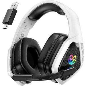 Wireless Gaming Headset for PC, Ps5, Ps4, 2.4 Ghz USB & Type-C Gaming Headphones with Microphone, 30H Battery Bluetooth Headphones for Switch, Laptop, Mobile, Mac
