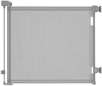 Veraste Retractable Baby Gate for Doorways and Stairs, Mesh Safety Gate for Pet, Indoor & Outdoor Use, One-Hand Operation, Easy Installation, 33.6" Tall, Expands to 55" Wide（Grey,33.6"x55"