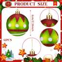 12 Pcs 2.4 Inch Christmas Ball Ornaments Red and Green Polka Dot Hanging Ornaments Christmas Tree Decorations Plastic Glittering Balls for Xmas Holiday Party Tree Decor(Stylish Style)