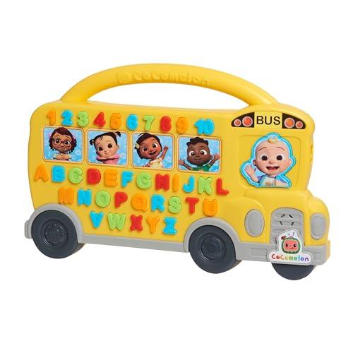 Just Play Cocomelon Learning Bus, Over 85 Learning Phrases, Counting, Alphabet, Music, Sounds, Yellow, Kids Toys for Ages 18 Month