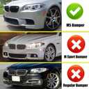Front Bumper Lip Splitter Spoiler Compatible with BMW M5 F10M 2012 2013 2014 2015 2016 4pcs M Style Air Chin Body Kit Exterior Accessories Glossy Black