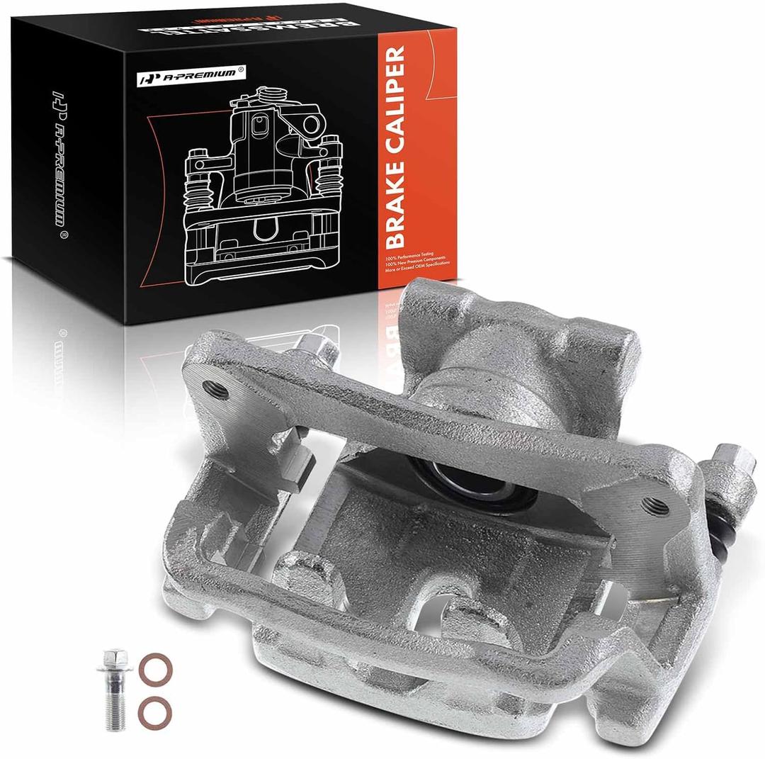 A-Premium Disc Brake Caliper Assembly with Bracket Compatible with Select Mitsubishi Models - Galant 2007-2009, Eclipse 2006-2012, V6 3.8L - Rear Right Passenger Side