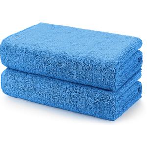 HOMEXCEL Car Drying Towels, 2 Pack Professional Microfiber Towels for Cars, Scratch-Free, Highly Absorbent Drying Towel for Cars, SUVs, RVs, Trucks, and Boats, 31 x 24 inch, Blue
