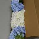 Real Touch Hydrangea Artificial Flowers, 2 Blue & 2 White Real Touch Flowers, 21" Faux Hydrangea Flowers, Fake Hydrangea Flowers for Outdoor Wedding Office Home Decor Table Centerpieces (4pcs)