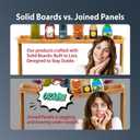 IIIOIIIA Bamboo Over the Stove Spice Shelf for Kitchen, 31.5" Spice Rack Organizer Shelf with 6 hooks, 11.4" Height Extra Storage Countertop, Easy to Assemble, 30"