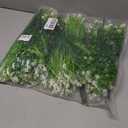HyeFlora 20 Bundles Artificial Fake Outdoor Plants Flowers for Spring Decoration, UV Resistant Realistic White Plastic Flowers Faux Plant Monkey Grass for Planter Home Garden Porch Patio Window Box