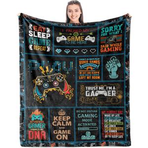 Gamer Gifts for Boys/Men/Girls/Women, Best Gaming Gifts for Video Game Lover, Game Room Decor for Gamers, Birthday Gameboy Blanket for Teens/Kids Soft Throw 50" x 60"