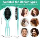 3 x Curly Hair Brush Set,Curl Defining Brush for Curly Hair,Trident Handle Design,Detangling & Shaping & Defining Curls for Women and Girls,Wet or Dry Hair(Green)