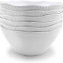 KX-WARE Melamine Cereal Bowls Set - 28 oz/6 inch 100% Melamine Soup/Salad Bowls | set of 6, White | Break-resistant and Dishwasher Safe, BPA Free