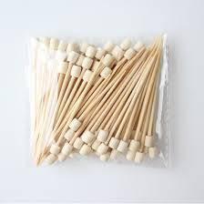 Natural Wood Beaded Bamboo Picks 12cm | 100pcs Appetizer