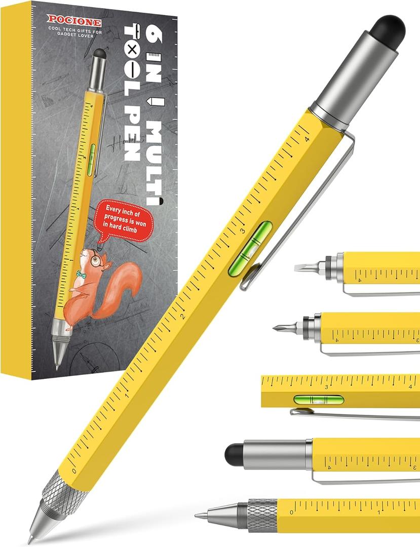 Stocking Stuffers for Men Multitool Pen - Mens Gifts for Christmas Unique White Elephant Gifts for Adults Useful, Birthday Gift Ideas for Dads Grandpas Who Want Nothing, Cool Gadgets EDC Tools for Men