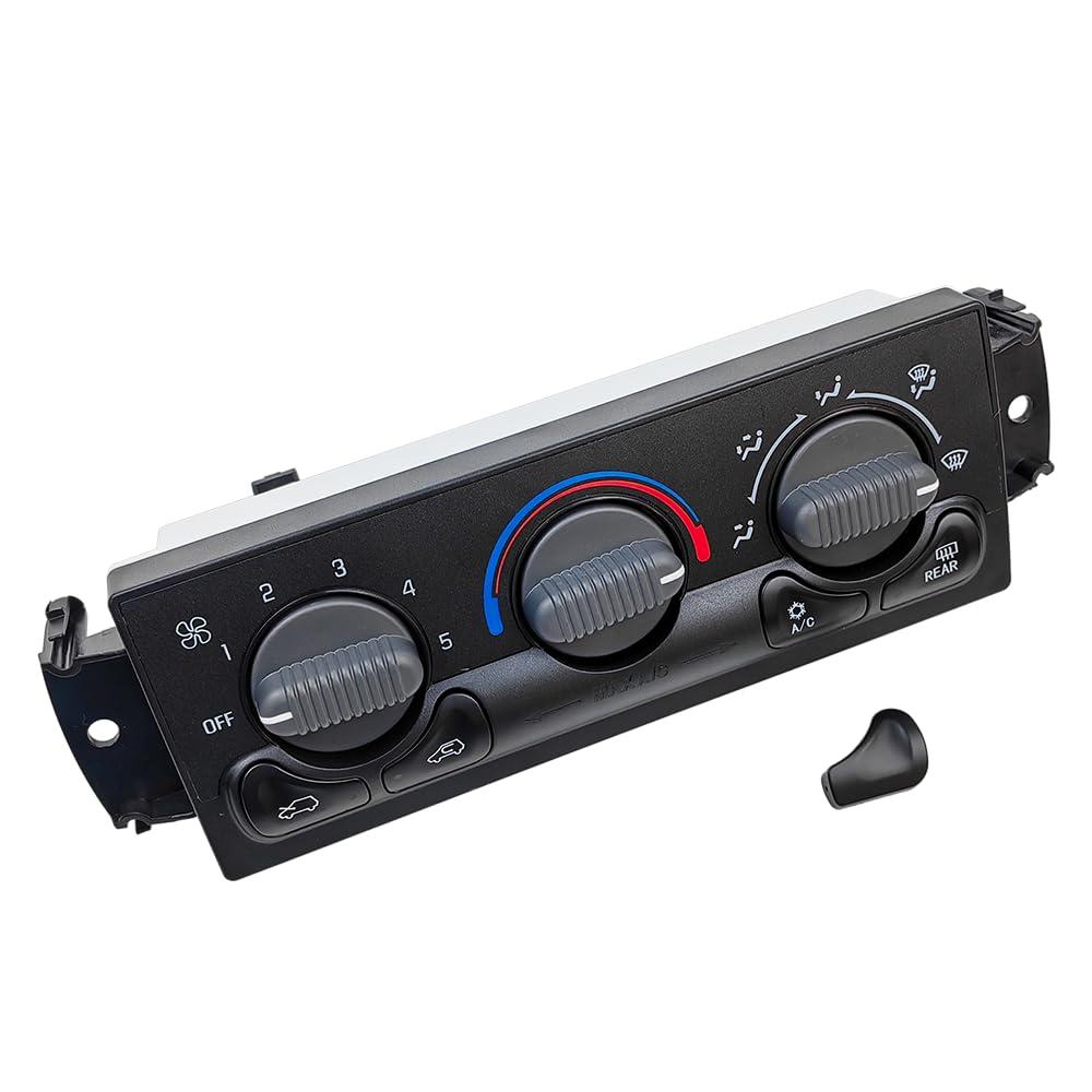 Front A/C Heater Climate Control Module Panel Switch w/Rear Defogger | Fit for 1999-2002 Chevy Tahoe Silverado Suburban Avalanche 1500 2500 3500 HD, GMC Yukon XL Sierra 1500 2500 3500 HD | OE 599-218