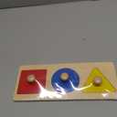 Adena Montessori Colorful Multiple Shape Puzzles Toys for 6-12 Months 1 Year Old Toddler Babies First Shapes Geometric Jumbo Knob Wooden Puzzle Color Sorter (3 Pieces)