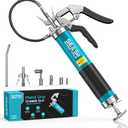Seesii Upgraded 8000PSI Grease Gun Kit: Heavy Duty Pistol Grip Grease Gun with 14oz Capacity, Quick-Release Coupler, 90Adapter, Flexible Hose, Rigid Pipe for Automotive, Agricultural, Industrial