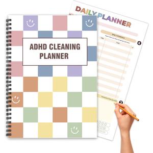 ADHD Cleaning Planner for Adults, Fully Customizable Daily, Weekly, Monthly & Yearly Home Chore Checklists, Stress-Free Household Management System with Visual Task Tracking A5