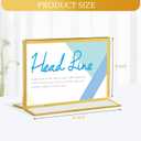 Hoteam 24 Pack 6 x 4 Clear Acrylic Sign Holder with Gold Borders, Gold Picture Frame, Double Sided Wedding Table Number, Acrylic Menu Stands for Wedding Table, Restaurant Sign, Photos Display