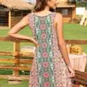 AUSELILY Women's Summer Dress Sleeveless Floral Mini Dresses with Pockets Bohemian Dress 2025 New (Black, L)