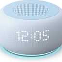 Buffbee Pro 2nd Gen  Upgraded to Rechargeable Battery | 3-in-1 Portable White Noise Sound Machine, Alarm Clock & Bluetooth Speaker for Sleep, Travel & Bedroom (Cloud Blue)