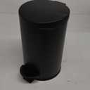 TIPGO 1.2 Gallon Small Black Trash Can, 4.5 Liters Bathroom Garbage Can with lid, Mini Step Trash Bin, Stainless Steel Wastebasket for Bathroom, Bedroom, Office (Matte Black)