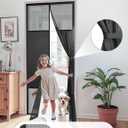 Magnetic Screen Door with Privacy Protection, PET Mesh Screen Fit for Door Size 32x80 Inch (Curtain Size 34x81 Inch), Pet Friendly Screen Curatin for Doorway to Keeps Bugs Out
