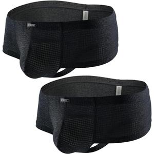 iKingsky Men's Cheeky Thong Underwear Mini Cheek Pouch Boxer Briefs Sexy Brazilian Back Mens Under Panties Size Medium 