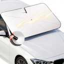 PEMOTech 2026-Upgraded Umbrella Windshield Sun Shade for Four-Door Sedan and Large | Keep Cool & Protect Interior | Reliable UV Blocker&Heat Shield | Sun Shade for Car Windshield | Medium (57"x32")