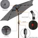 Blissun 7.5 ft Solar Umbrella, 18 LED Lighted Patio Umbrella, Table Market Umbrella