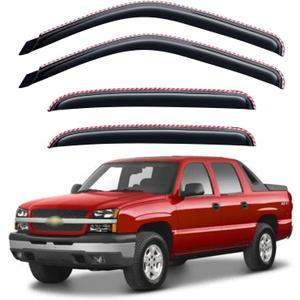 in-Channel Window Visors Rain Guards for 2001-2007 Chevy Silverado & GMC Sierra Crew Cab, Window Vent Wind Shades Deflectors for 2002-2006 Avalanche/Suburban/Yukon XL/Escalade EXT Crew