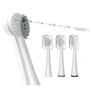 Replacement Brush Heads for Waterpik Sonic Fusion 2.0 - Flossing Toothbrush Head for Water pik with Color-Coded Rings & Hygienic Caps - 3 Pack White Soft Bristles - Compact Size