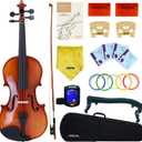 Crafteem Spruce and Maple Solid Wood Violin Outfit for Beginner Kids & Adults -Craft Your Perfect Sound and Begin Your Musical Journey with Confidence. (Glossy Antique, 1/2)
