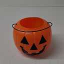 Halloween Pumpkin Jack O' Lantern Candy Bucket (Orange) 8" | Trick or Treat bucket