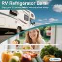 4 Sets Double RV Refrigerator Bars,RV Tension Rods with Adjustable Length 19.5-36.7'', Non-Slip RV Refrigerator Bars for Camper Refrigerator,Kitchen,Closet, Bookshelf,Cupboard-White