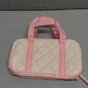 2 Compartment Pencil Case For Girls, Zipper Pencil Bag With Handle, Large Capacity quilting Pencil Pouch Organizer Aesthetic, Women's Soft Pencil Box Marker Pouch For Middle School Office College (Pink)