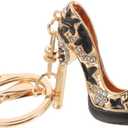 GALPADA High Heel Rhinestone Keychain Elegant Shoe Charm Lightweight Key Ring Pendant for Car Keys Purse Bag Accessory