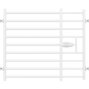 Malier Quick and Easy Setup & Removal Metal Baby Gate for Babies and Pets, 24'' Tall Pressure Mounted Dog Gate for Stairs, 29.5"- 45" Wide Safety Expandable Indoor Dog Gate for Doorway (White, 24''H)