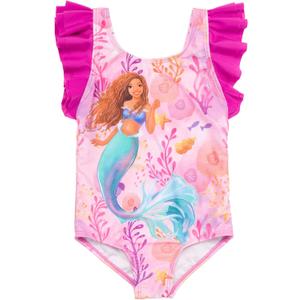 Disney Princess Girls' One Piece Bathing Suit Toddler to Big Kid | One-Piece Silhouette, Soft Stretchy Fabric, Pull-On Closure, Fully Lined