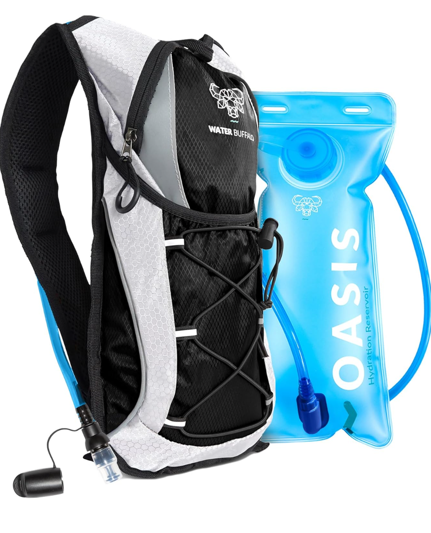 Water Buffalo Hydration Backpack - Lightweight Hydration Pack with 2L Water Bladder - Water Backpack for Hiking, Running, Biking, and Raves - Road Runner 12L Hydropack Backpack