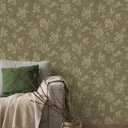 Fullhawl Cottage Core Wallpaper Boho Flat Floral Vintage Wallpaper Rustic Floral Non-Stereoscopic Wall Decal 118 x 16 Green Farmhouse Peel and Stick Removable Flower Contact Paper for Home Wall