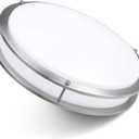 Flush Mount Ceiling Light, Double Ring, Ceiling Light Fixture, Kitchen Light Fixtures, Bedroom Lights, LED Lights, 22W (100W Eq), 1800lm, 2700K, Brushed Nickel, ETL (15", 5 CCT) (2700k | Warm White)