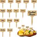 Queekay 15 Pcs Wooden Cheese Markers Set with Pre-Engraved Cheese Names for Charcuterie Board  Reusable Labels for Buffet, Wedding, Party Gift2.4 x 4 Inch