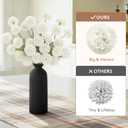 Lifewit 5 Pcs White Artificial Flower for Vase, Faux Silk Mums Ball with Long Stems for Home Decor, Wedding, Bulk Fake Small Chrysanthemums for Floral Arrangement, Pom Pom for Bouquets Centerpieces