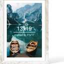 Hongkee 13x19 Picture Frame, Distressed White Wood Style - Display Posters 11 x 17 with Mat or 13x19 without Mat, Wall Mounting Horizontal and Vertical, 1 Pack