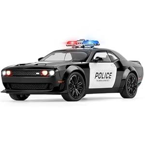 SASBSC Police Car Toys for Boys Age 3-12 Metal Toy Cars with Light and Sound Pull Back Diecast Model Car Collectable Muscle Cars for Kids 3+ Year Olds