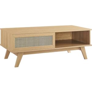 Modway Soma Modern Rattan, 43" Coffee Table, Oak