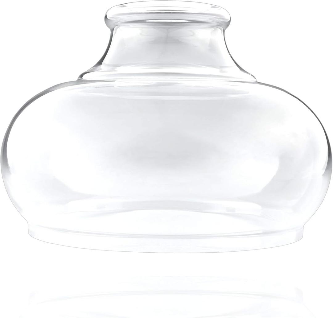 Kira Home Harlow 9" Glass Shade, Clear Replacement Glass, 1-5/8" Fitter Opening for Threaded Medium Base Socket, 6" x 9", 1-Pack