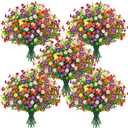 Der Rose 24 Bundles Fake Flowers Artificial Dasiy Faux Flowers Bulk for Outdoor Spring Garden Porch Farmhouse Decor
