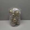 Sea Team Christmas Baubles Set Clear Plastic Shatterproof Multi-Size Decorative Christmas Baubles with Stuffed Delicate Decorations (25 Pieces, Champagne)