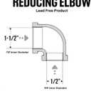 Everflow CSSM1121 1-1/2 in. x 1/2 in. No Lead 90-Degree Reducing Elbow with Female Threaded Ends, Brass Construction, Higher Corrosion Resistance Economical & Easy to Install, 5