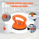 4-Pack Car Dent Puller Tool Kit - Professional Dent Removal for Cars, Glass, Screens, Tiles, and More! Perfect for Easy Dent Repair (2 Large Orange +2 Small Orange)