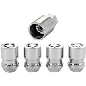 McGard 24154 Chrome Cone Seat Wheel Locks (M12 x 1.25 Thread Size) - 4 Locks / 1 Key